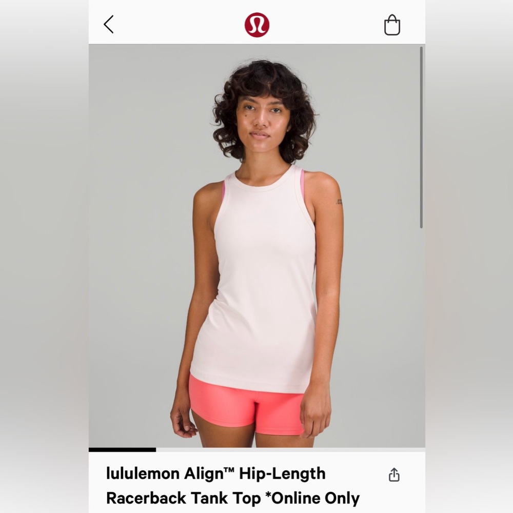 LULULEMON Align™ Hip-Length
Racerback Tank Top *Online Only STRAWBERRY MILKSHAKE